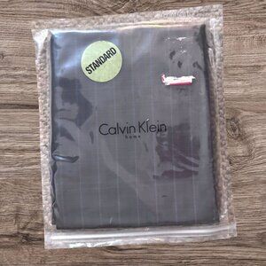 Calvin Klein Home Jasper Stripe Pillowcases Brown Blue Gray Pinstripe 2 Standard